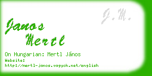 janos mertl business card