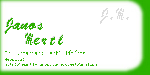 janos mertl business card